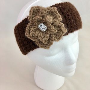 Brown & Tan Crocheted Headband